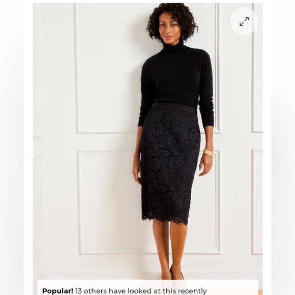 Talbots NWT black lace pencil skirt Size 16 - Picture 2 of 14